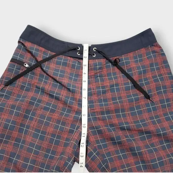 Patagonia Twenty-threes Board Shorts Mens Swim Trunks Red Blue Plaid Sz 33 - Picture 8 of 12